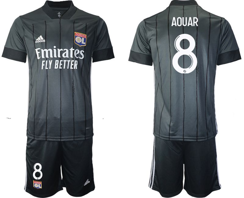 Men 2020-2021 club Olympique Lyonnais away #8 black Soccer Jerseys